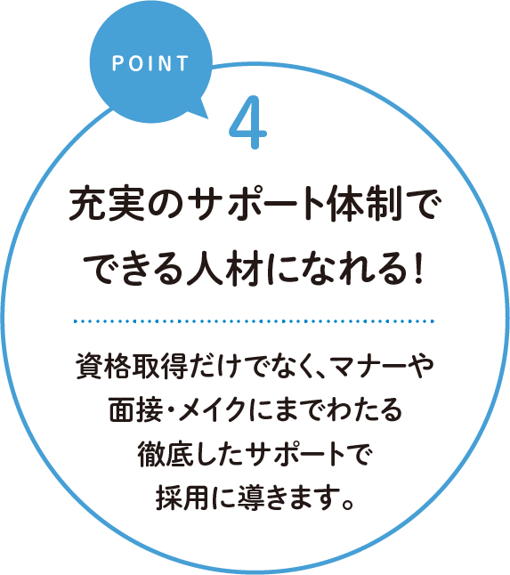 4.充実のサポート体制でできる人材になれる！